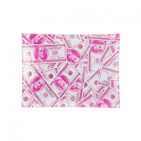 VASSOIO VETRO V SYNDICATE - DOLLARS 26X16 CM