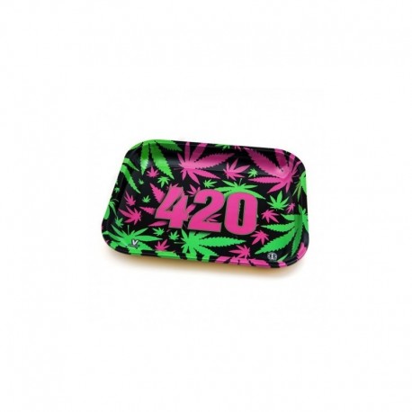 TRAY 420 PINK/GREEN LEAF - XL - 27X33CM