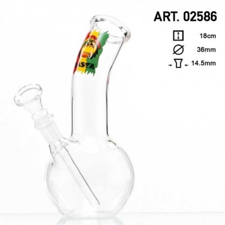 Smoked Smile Bong in Vetro Collo Curvo - 18 cm