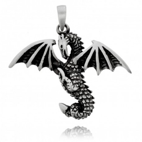 pendente in pewter drago 5