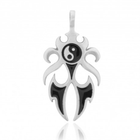 pendente in pewter yin yang tribale