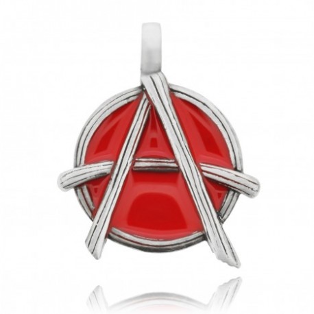 pendente in pewter anarchia grande rosso