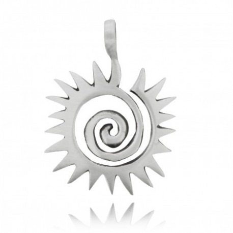 pendente in pewter spirale con fuoco